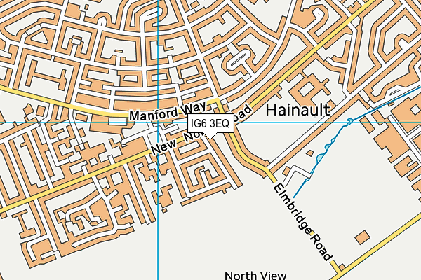 IG6 3EQ map - OS VectorMap District (Ordnance Survey)