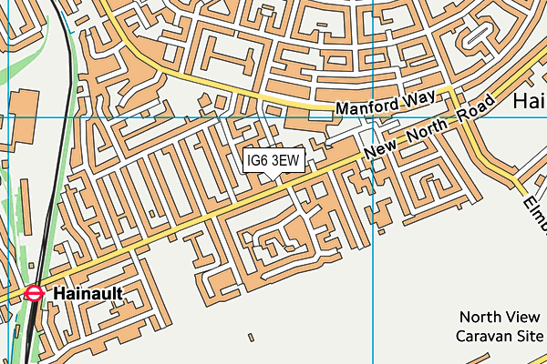 IG6 3EW map - OS VectorMap District (Ordnance Survey)