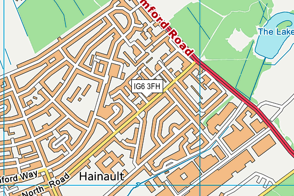 IG6 3FH map - OS VectorMap District (Ordnance Survey)