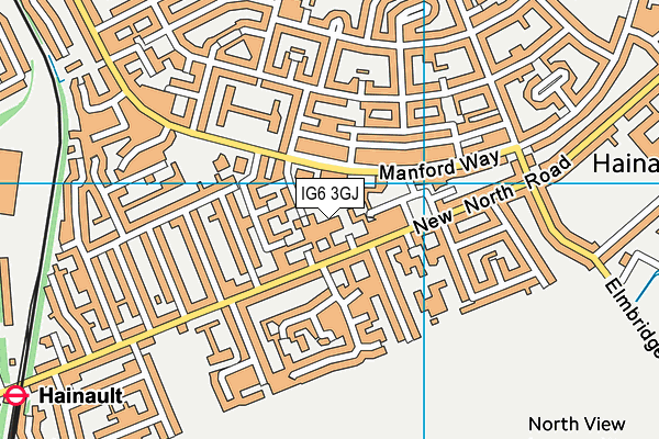 IG6 3GJ map - OS VectorMap District (Ordnance Survey)