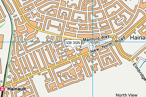 IG6 3GN map - OS VectorMap District (Ordnance Survey)