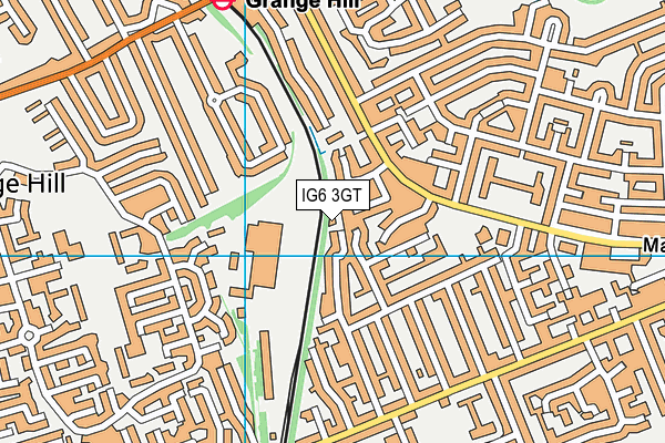 IG6 3GT map - OS VectorMap District (Ordnance Survey)