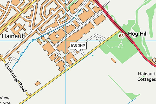 IG6 3HP map - OS VectorMap District (Ordnance Survey)