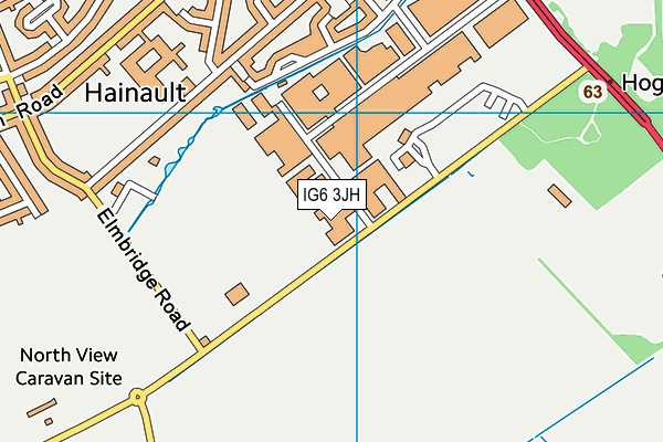 IG6 3JH map - OS VectorMap District (Ordnance Survey)