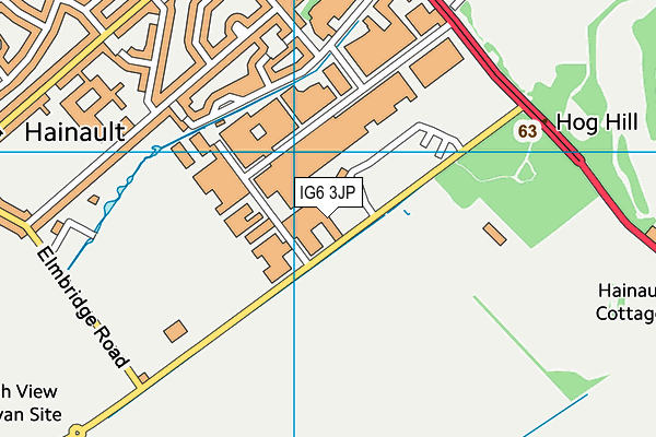 IG6 3JP map - OS VectorMap District (Ordnance Survey)