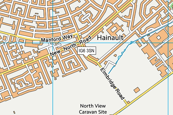 IG6 3SN map - OS VectorMap District (Ordnance Survey)