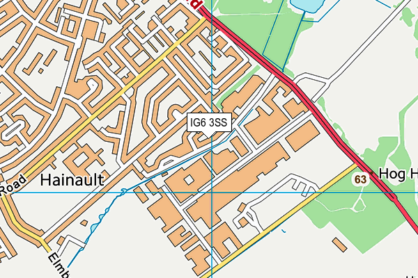 IG6 3SS map - OS VectorMap District (Ordnance Survey)