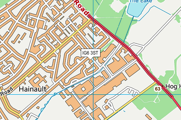 IG6 3ST map - OS VectorMap District (Ordnance Survey)