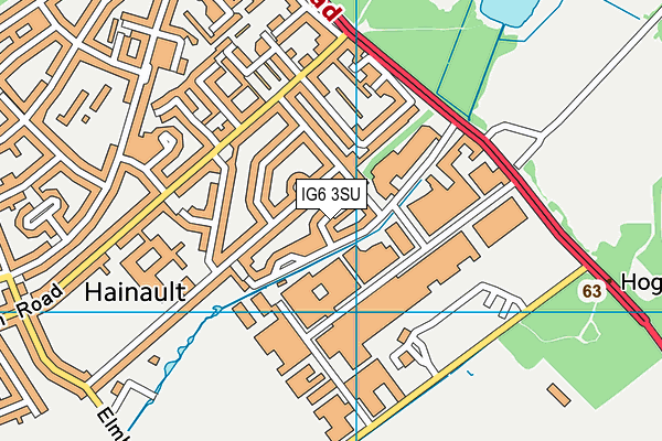 IG6 3SU map - OS VectorMap District (Ordnance Survey)