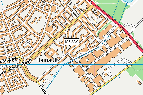 IG6 3SY map - OS VectorMap District (Ordnance Survey)
