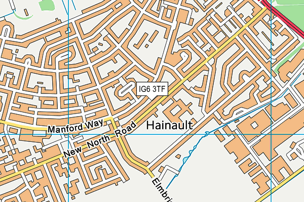 IG6 3TF map - OS VectorMap District (Ordnance Survey)