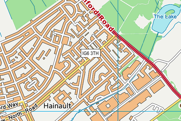 IG6 3TH map - OS VectorMap District (Ordnance Survey)
