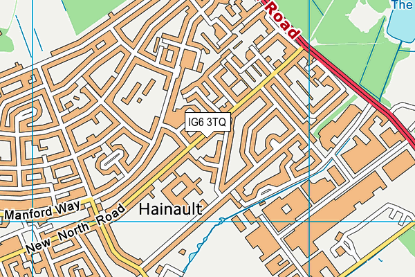 IG6 3TQ map - OS VectorMap District (Ordnance Survey)