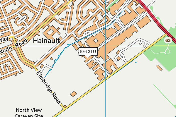 IG6 3TU map - OS VectorMap District (Ordnance Survey)
