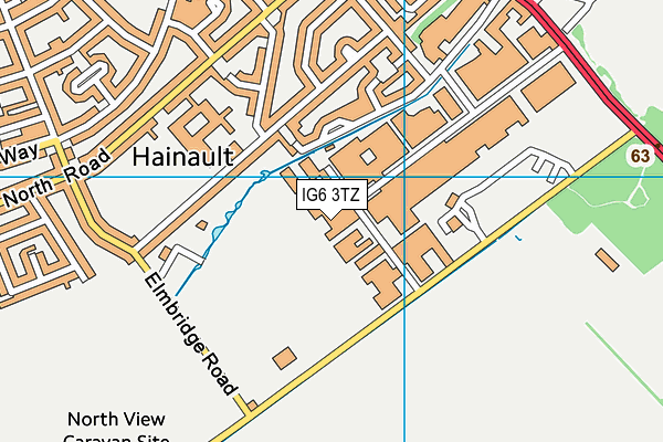 IG6 3TZ map - OS VectorMap District (Ordnance Survey)