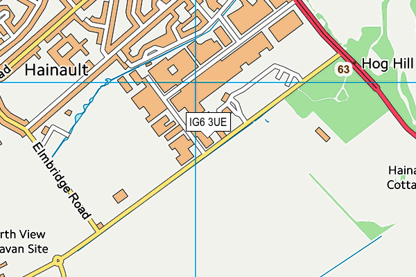 IG6 3UE map - OS VectorMap District (Ordnance Survey)