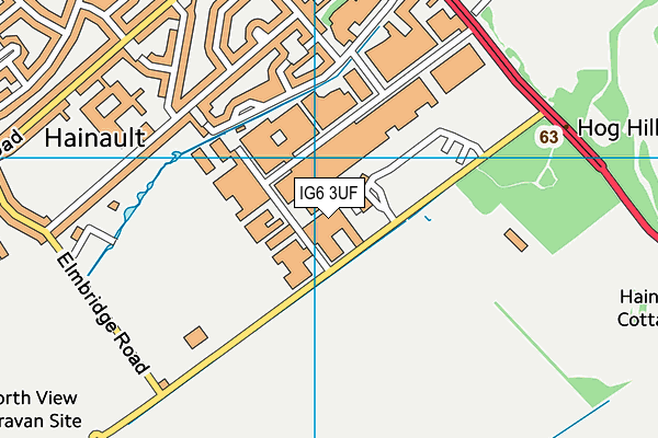 IG6 3UF map - OS VectorMap District (Ordnance Survey)