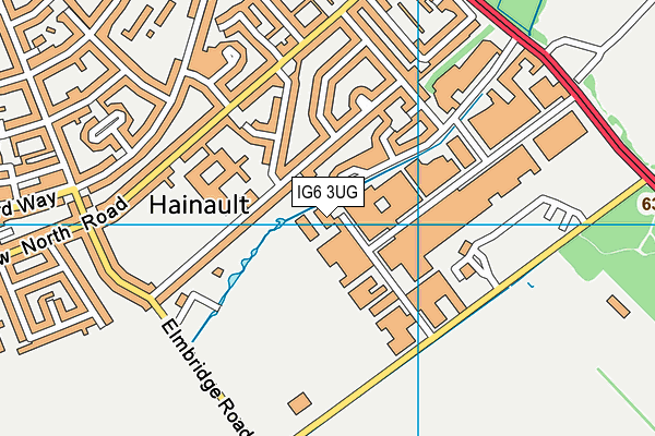 IG6 3UG map - OS VectorMap District (Ordnance Survey)
