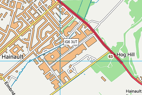 IG6 3UT map - OS VectorMap District (Ordnance Survey)