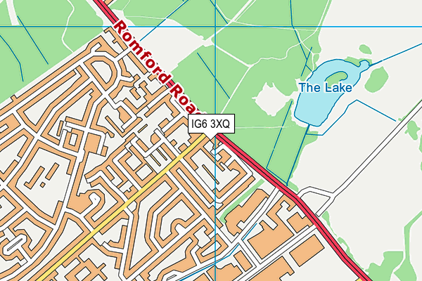 IG6 3XQ map - OS VectorMap District (Ordnance Survey)
