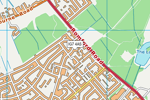 IG7 4AS map - OS VectorMap District (Ordnance Survey)