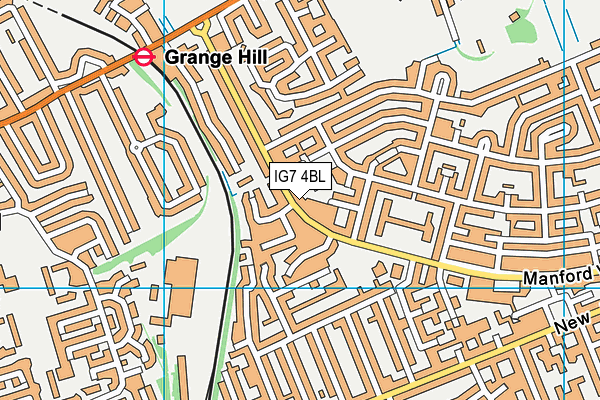IG7 4BL map - OS VectorMap District (Ordnance Survey)