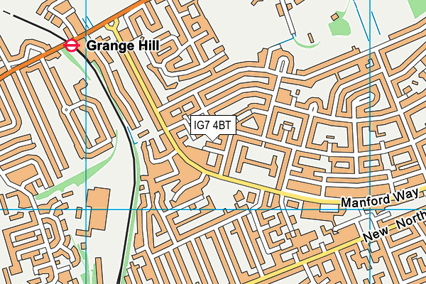 IG7 4BT map - OS VectorMap District (Ordnance Survey)