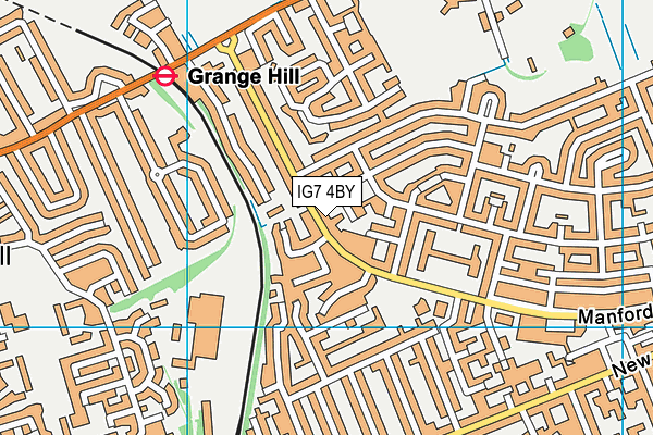 IG7 4BY map - OS VectorMap District (Ordnance Survey)