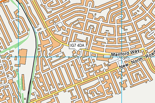 IG7 4DA map - OS VectorMap District (Ordnance Survey)