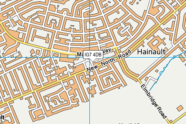 IG7 4DB map - OS VectorMap District (Ordnance Survey)