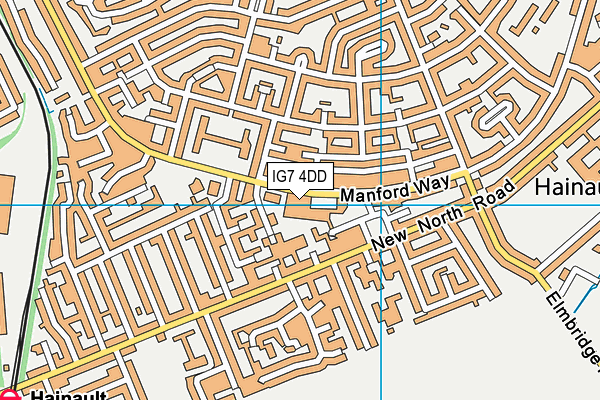 IG7 4DD map - OS VectorMap District (Ordnance Survey)