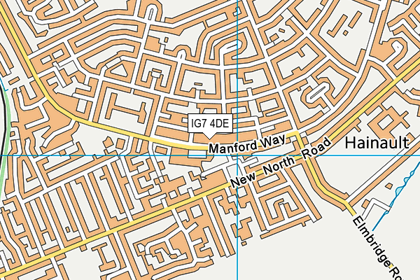 IG7 4DE map - OS VectorMap District (Ordnance Survey)