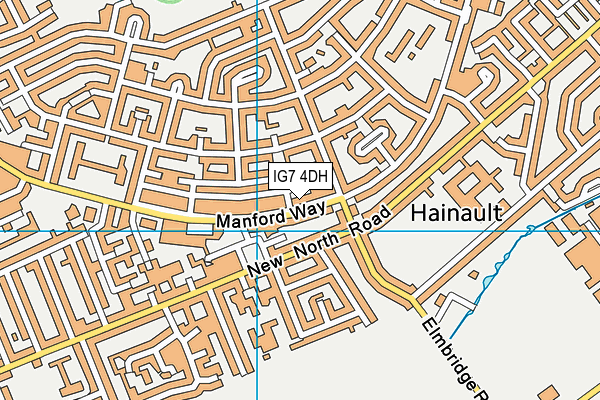 IG7 4DH map - OS VectorMap District (Ordnance Survey)