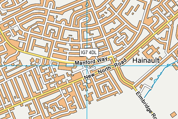 IG7 4DL map - OS VectorMap District (Ordnance Survey)