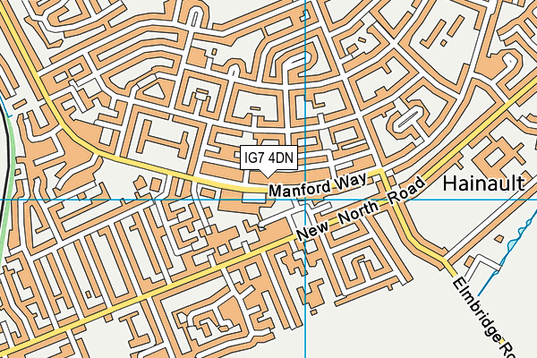 IG7 4DN map - OS VectorMap District (Ordnance Survey)