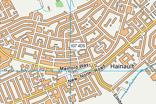IG7 4DS map - OS VectorMap District (Ordnance Survey)