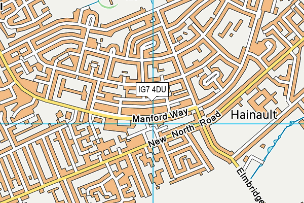 IG7 4DU map - OS VectorMap District (Ordnance Survey)