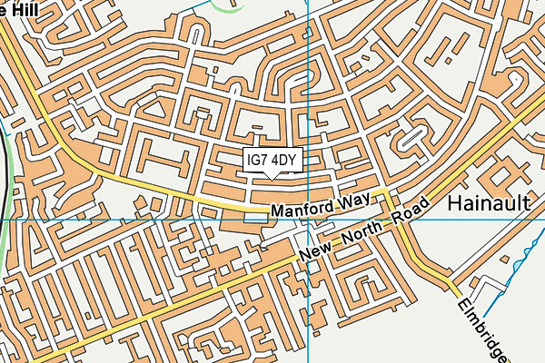 IG7 4DY map - OS VectorMap District (Ordnance Survey)
