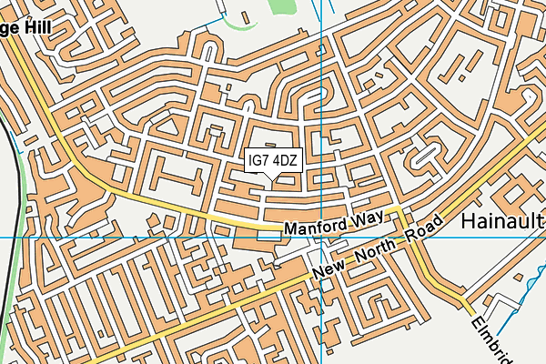 IG7 4DZ map - OS VectorMap District (Ordnance Survey)