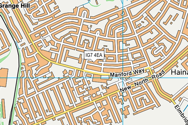 IG7 4EA map - OS VectorMap District (Ordnance Survey)