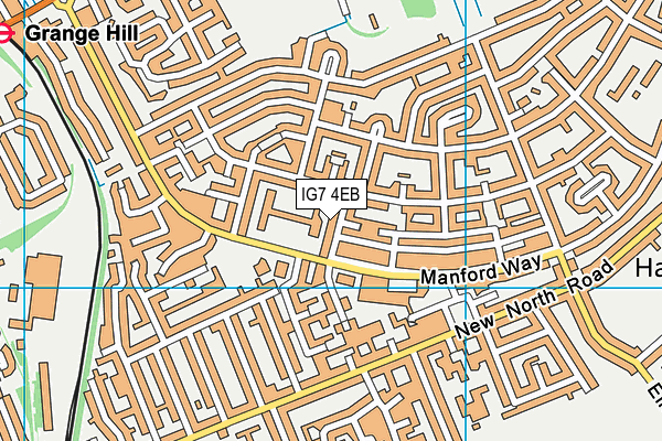 IG7 4EB map - OS VectorMap District (Ordnance Survey)