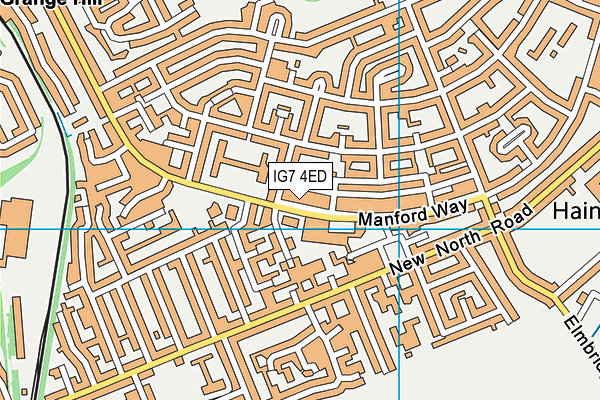 IG7 4ED map - OS VectorMap District (Ordnance Survey)