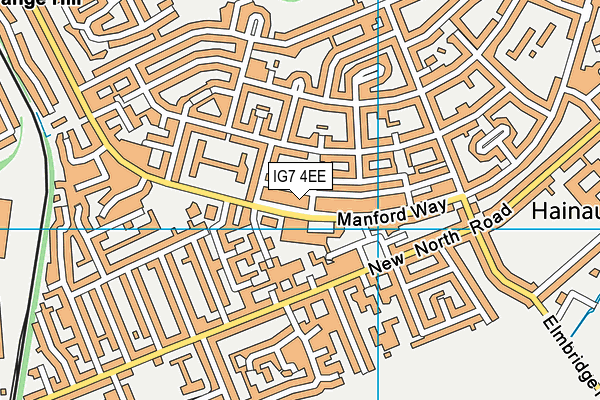 IG7 4EE map - OS VectorMap District (Ordnance Survey)