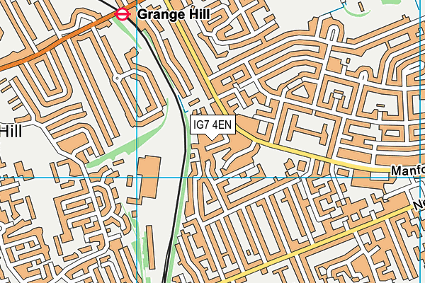 IG7 4EN map - OS VectorMap District (Ordnance Survey)