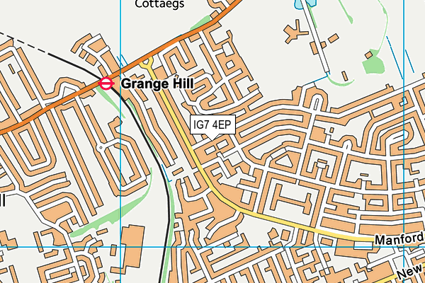 IG7 4EP map - OS VectorMap District (Ordnance Survey)