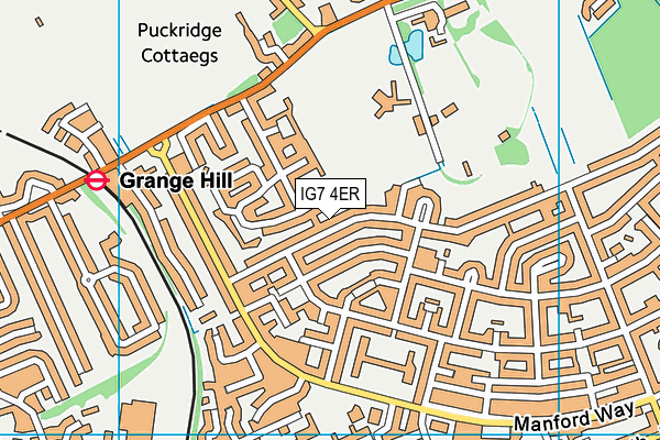 IG7 4ER map - OS VectorMap District (Ordnance Survey)