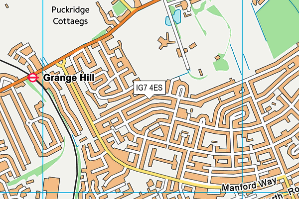 IG7 4ES map - OS VectorMap District (Ordnance Survey)