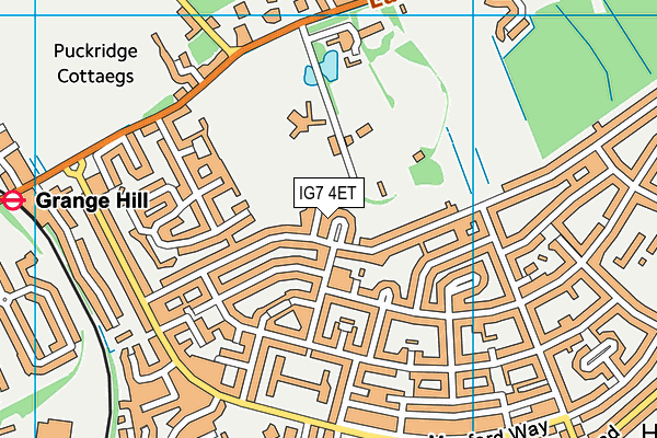 IG7 4ET map - OS VectorMap District (Ordnance Survey)