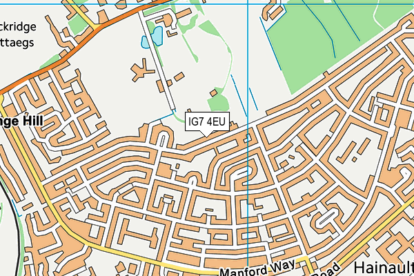 IG7 4EU map - OS VectorMap District (Ordnance Survey)
