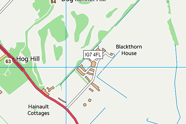 IG7 4FL map - OS VectorMap District (Ordnance Survey)